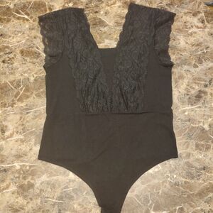 Red By BKE Black Lace Bodysuit